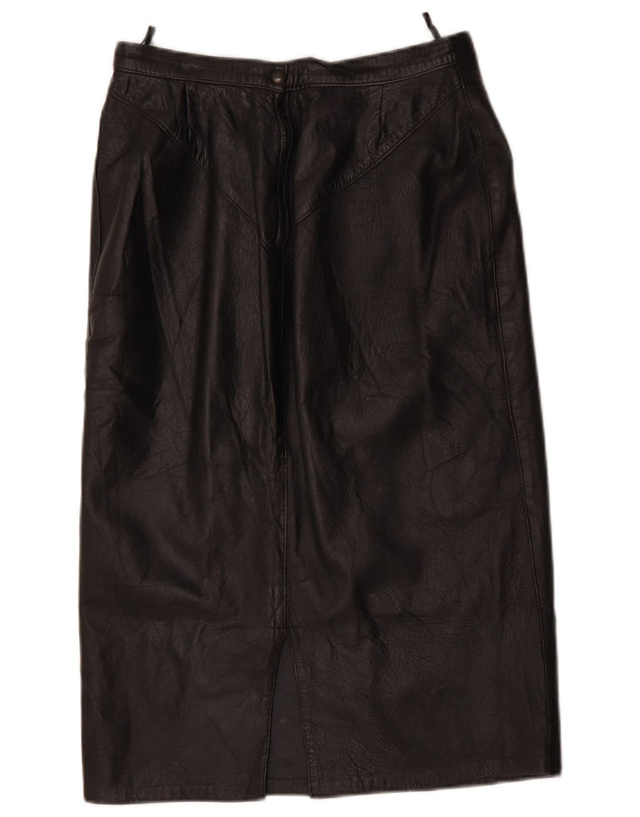 Vintage Damen Lederrock W28 Medium Schwarz