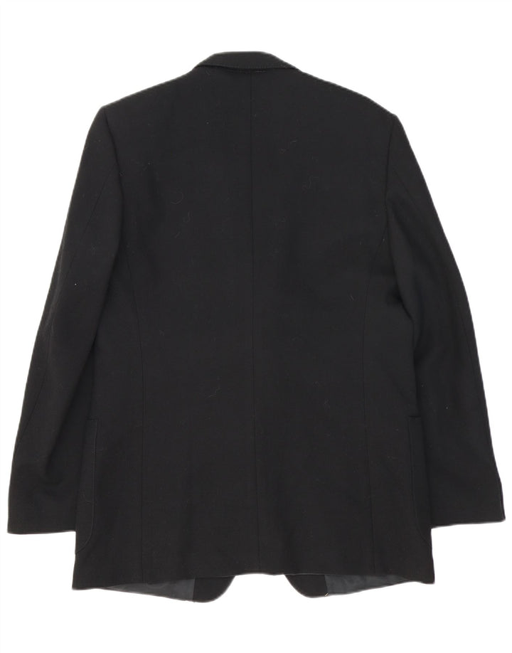 Vintage Herren 2-Knopf-Blazerjacke UK 38 Mittelschwarze Schurwolle
