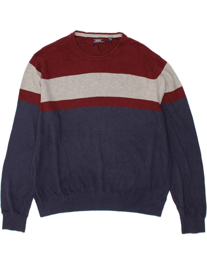 IZOD Herren-Pullover mit Rundhalsausschnitt, 2XL, mehrfarbig, Colourblock-Baumwolle