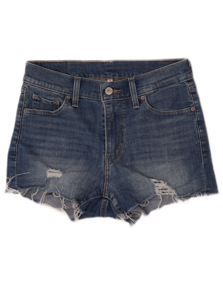 Levi's Damen Distressed Denim Shorts W26 Small Blau