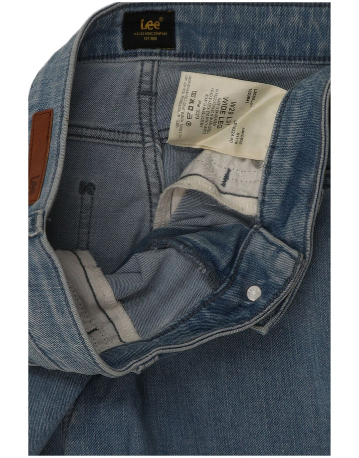 Lee Damen Crop Wide Leg Jeans W29 L25 Blaue Baumwolle