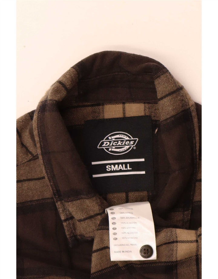 Dickies Herren-Flanellhemd, klein, braun, kariert, Baumwolle