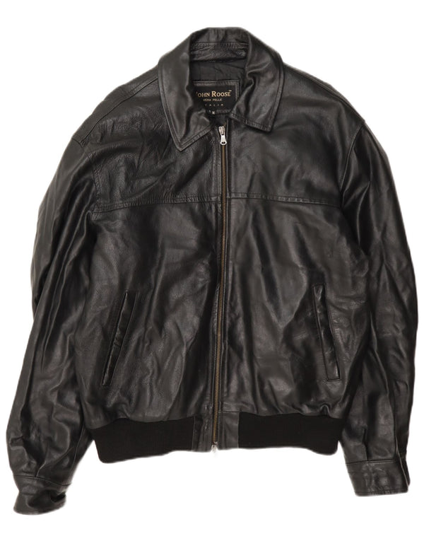 John Roose Herren Lederjacke UK 38 Medium Schwarz