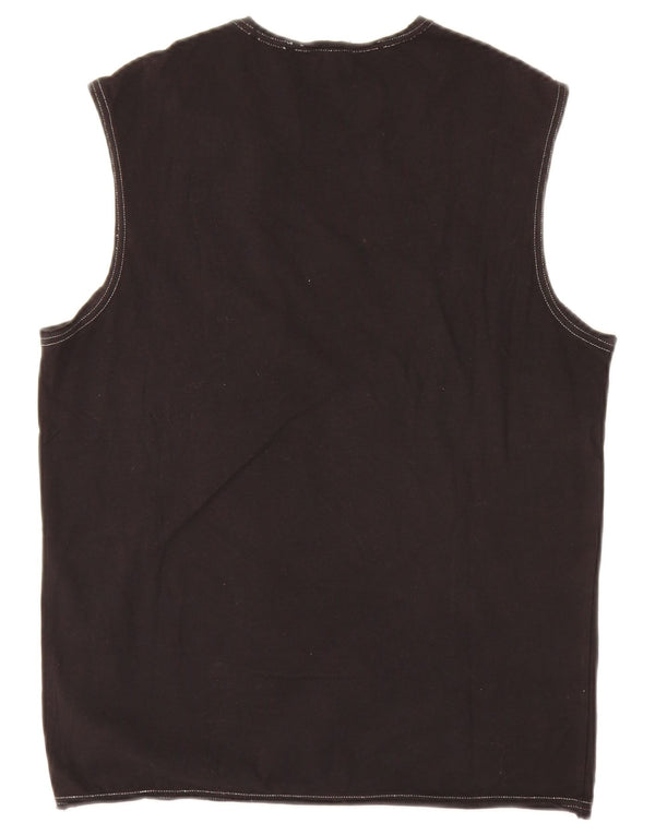 Calvin Klein Jeans Damen Loose Fit Graphic Vest Top UK 10 Small Schwarz