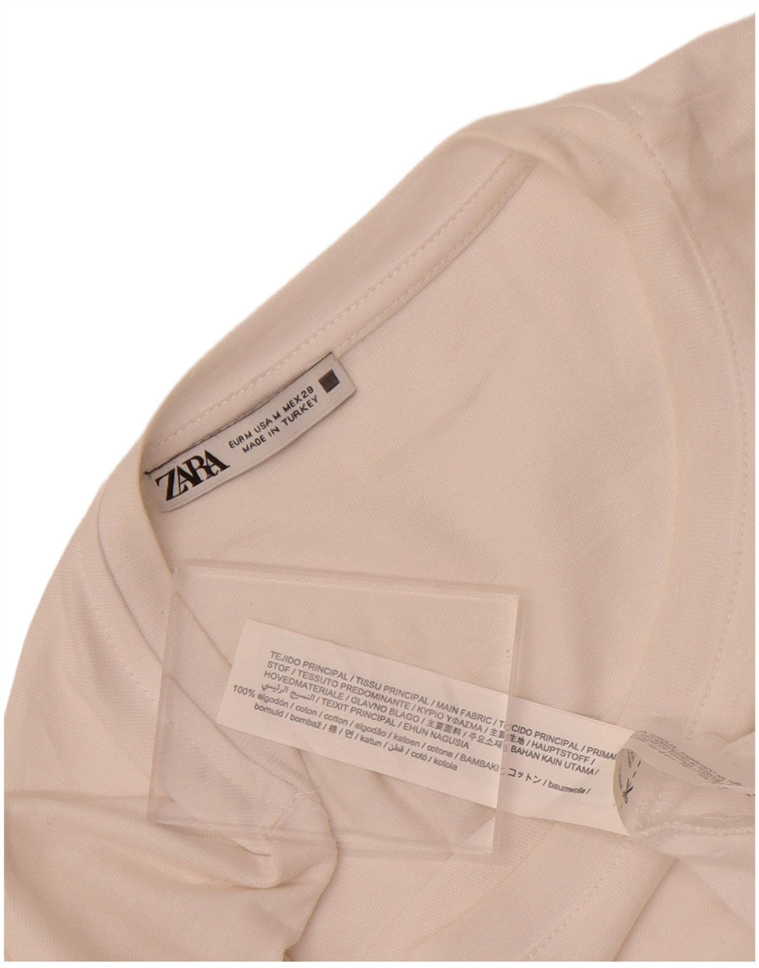 Zara Damen Blusentop UK 14 Mittelweiße Baumwolle