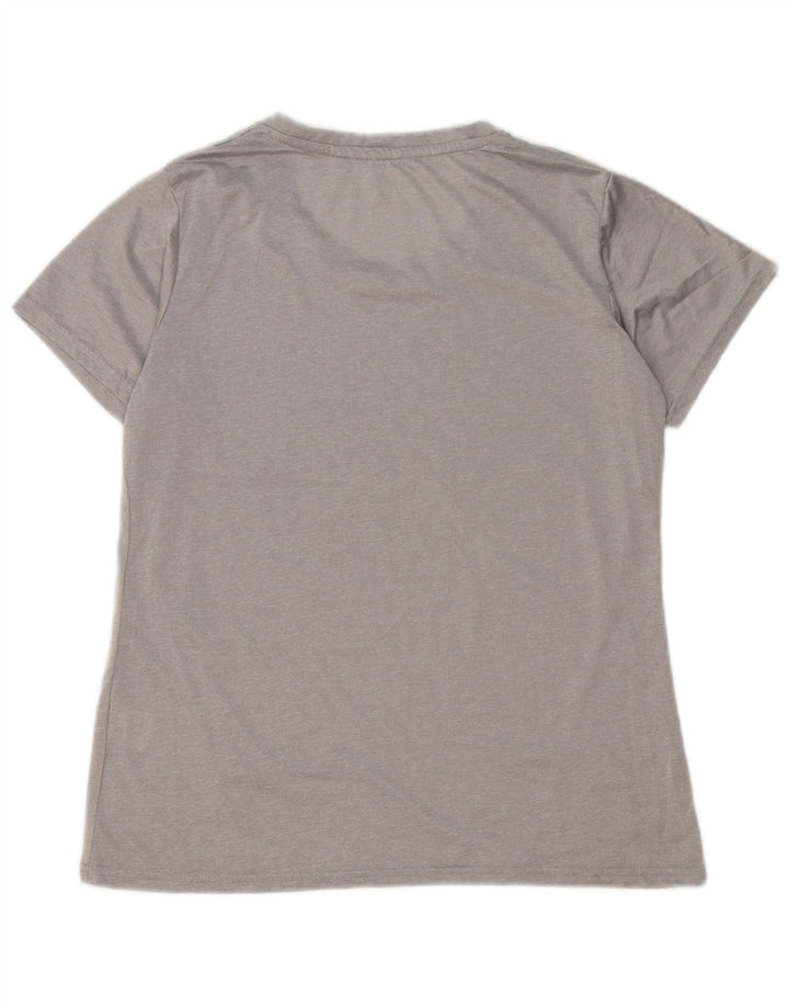 REEBOK Damen T-Shirt Top UK 16 Large Grau Polyester