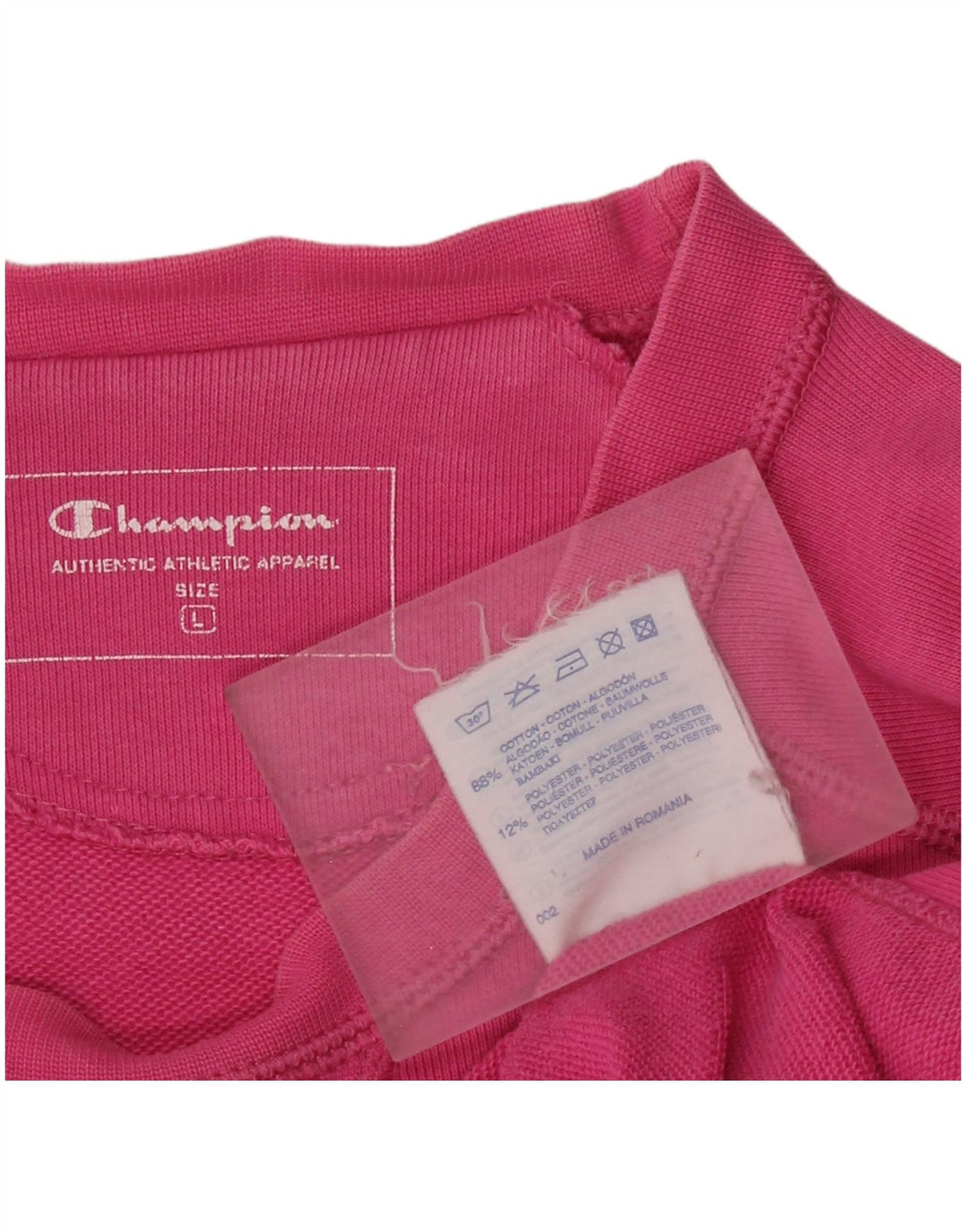 CHAMPION Damen Grafik-Sweatshirt-Pullover UK 16 Large Rosa Baumwolle