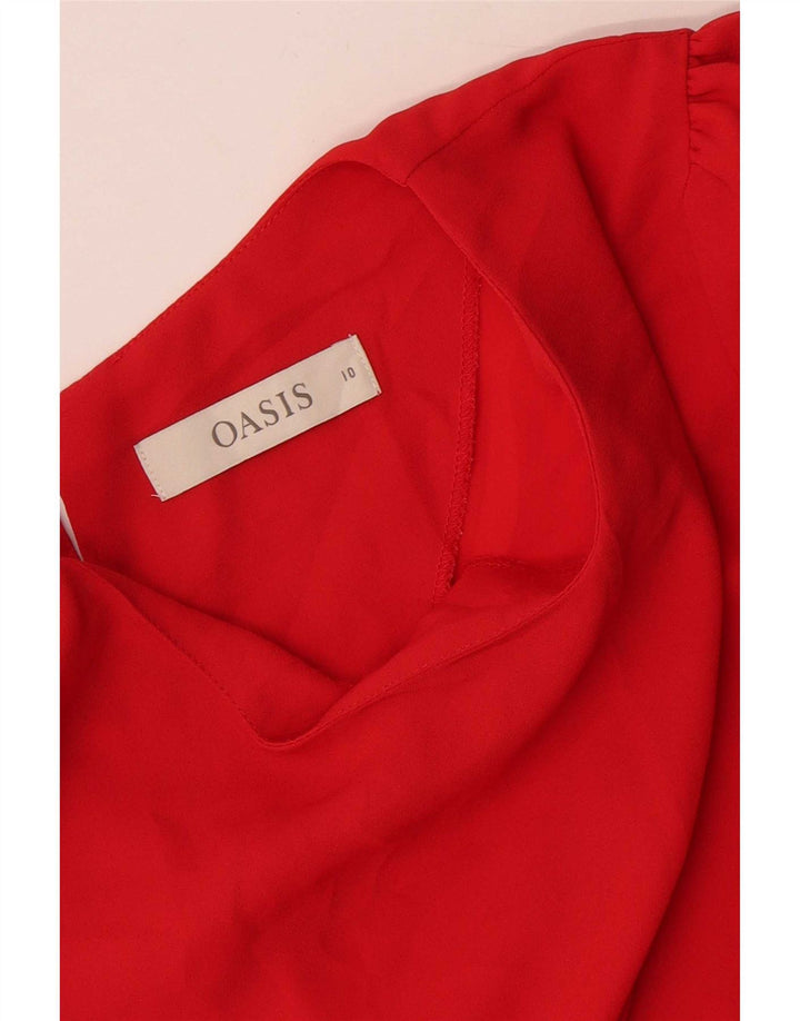 Oasis Damen-Blusenoberteil UK 10 Small Rot Polyester
