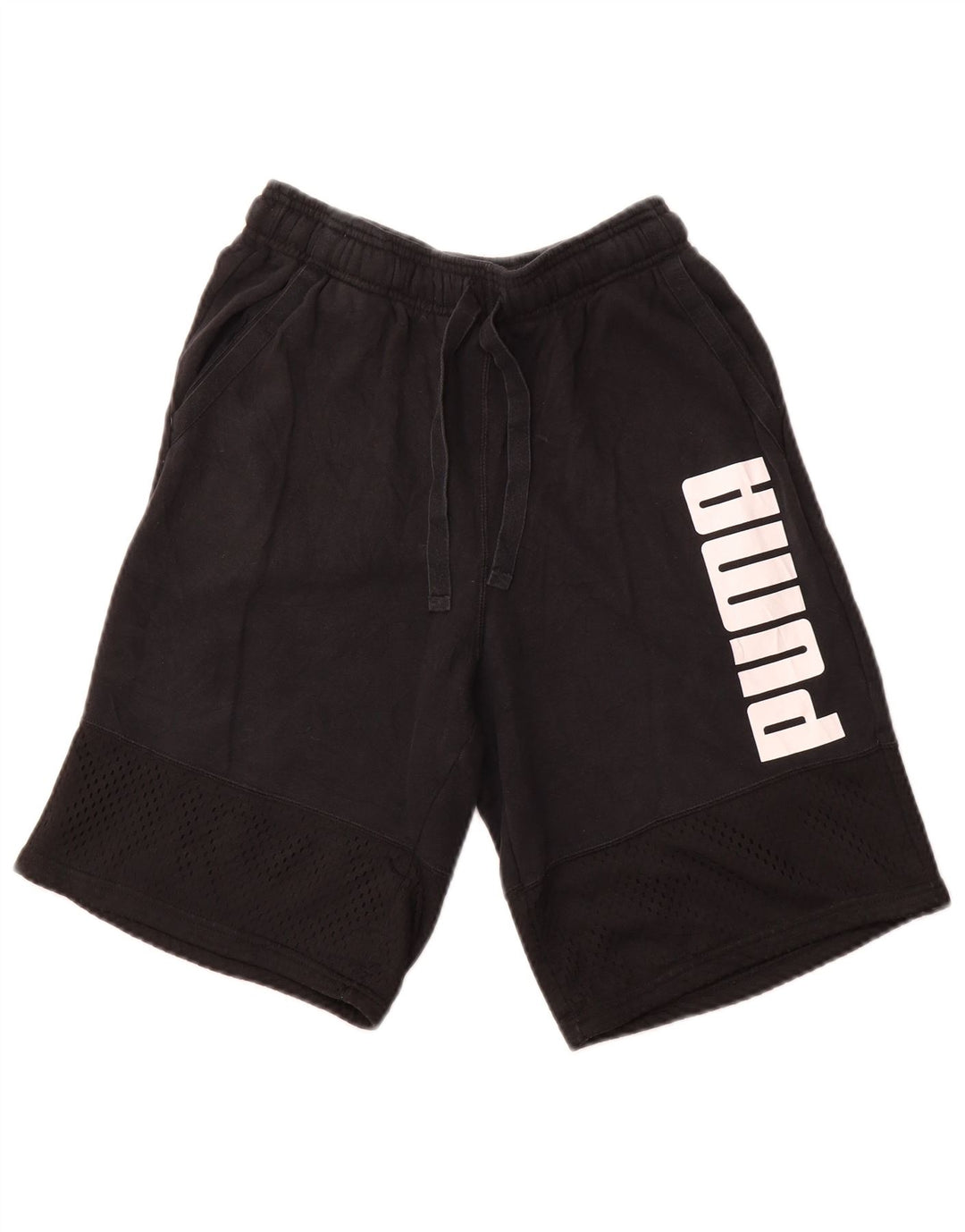 PUMA Damen Graphic Sport Shorts UK 10 Small Schwarz Baumwolle