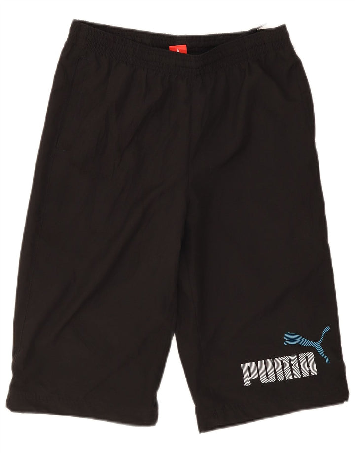Puma Boys Graphic Sport Shorts 13–14 Jahre, schwarzes Polyester