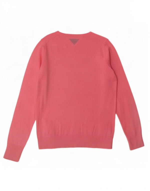 Tommy Hilfiger Damen-Cardigan-Pullover UK 12 Mittelrosa Baumwolle