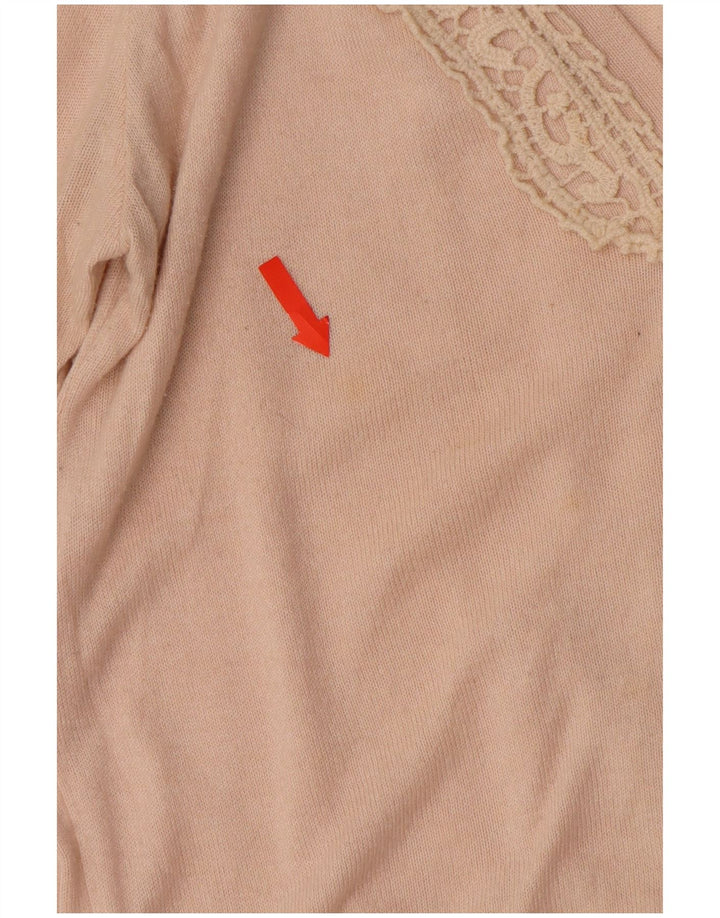 ZARA Damen-Cardigan-Pullover UK 12 Mittelbeige Baumwolle