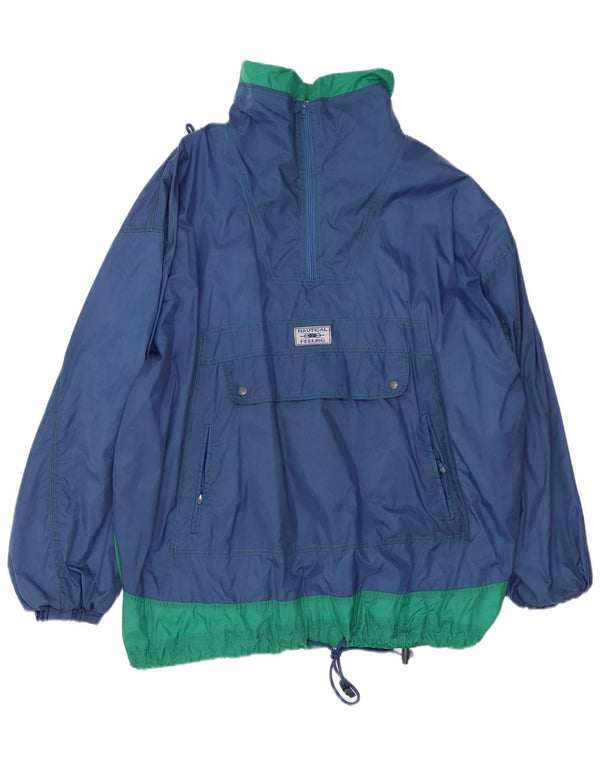 Marcel Clair Herren-Regenjacke mit lockerer Passform, UK 42, XL, Marineblau, Farbblock