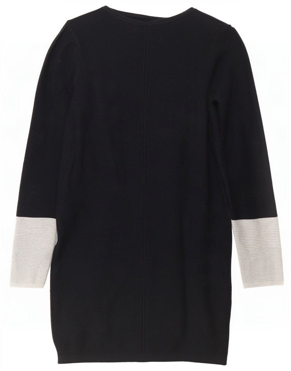 Marks & Spencer Langarm-Pulloverkleid für Damen, UK 6, XS, Schwarz, Farbblock