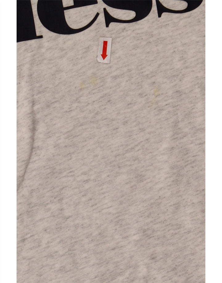 ELLESSE Grafik-T-Shirt-Oberteil für Mädchen, 12–13 Jahre, grau gesprenkelte Baumwolle