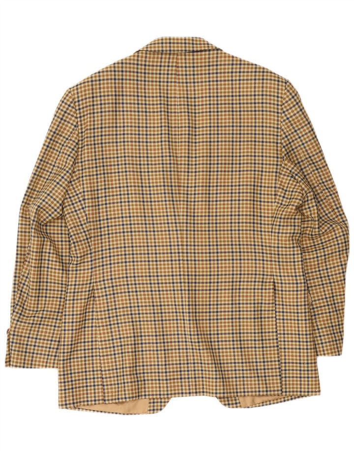 Magee Herren-Blazer mit 2 Knöpfen, EU 54, große beige karierte Schurwolle