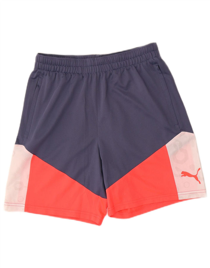 Puma Herren Graphic Sport Shorts Mittelblau Farbblock