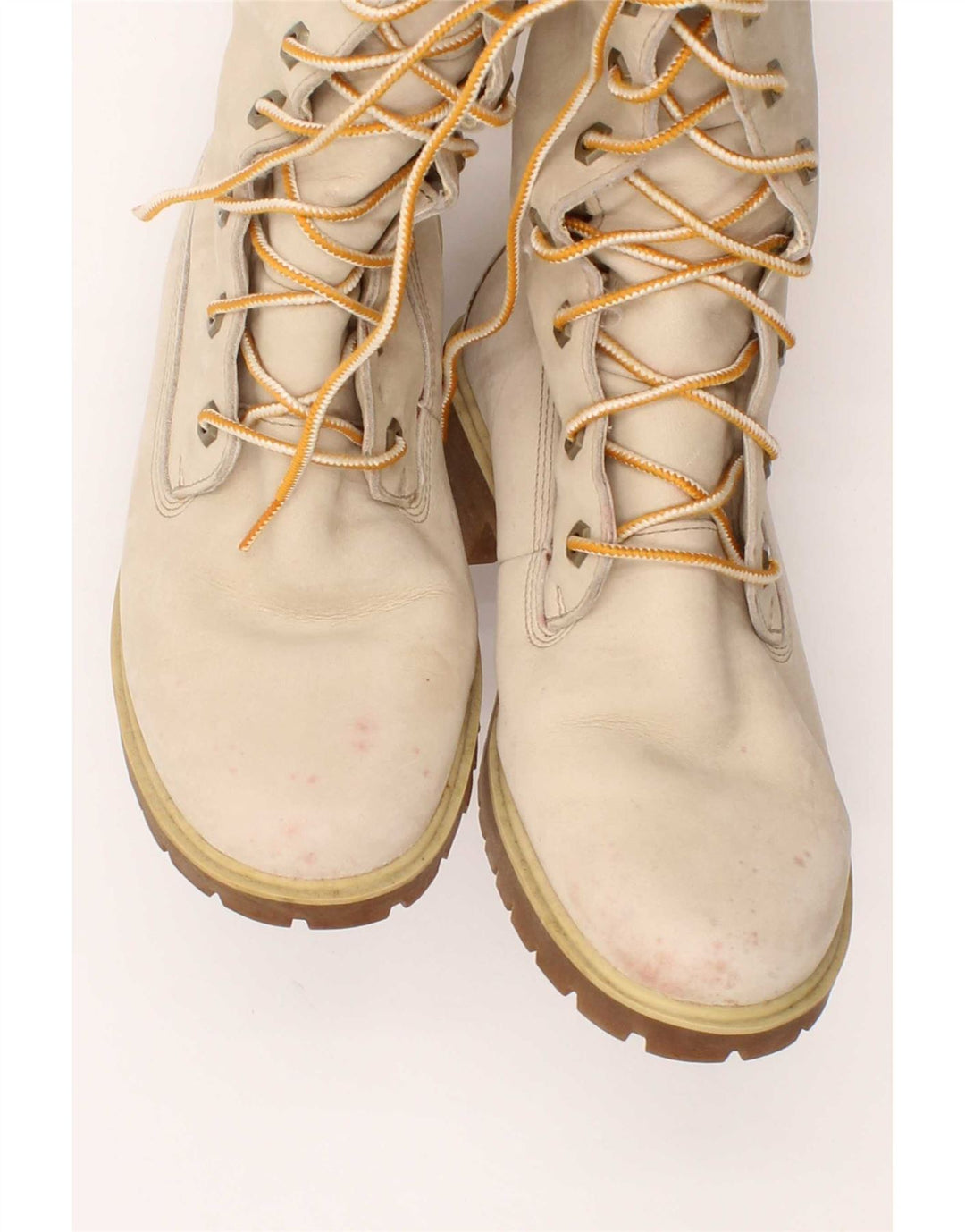 Timberland Damen Leder kniehohe Stiefel UK Größe 6 Beige Leder