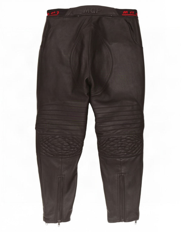 MQP Damen Leder Moto Racer Hose IT 42 Medium W32 L28 Schwarz
