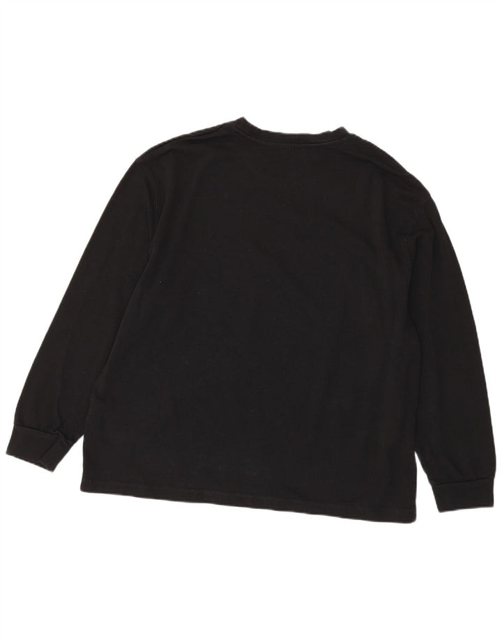 Zara Damen Top Langarm UK 16 Large Schwarz Baumwolle