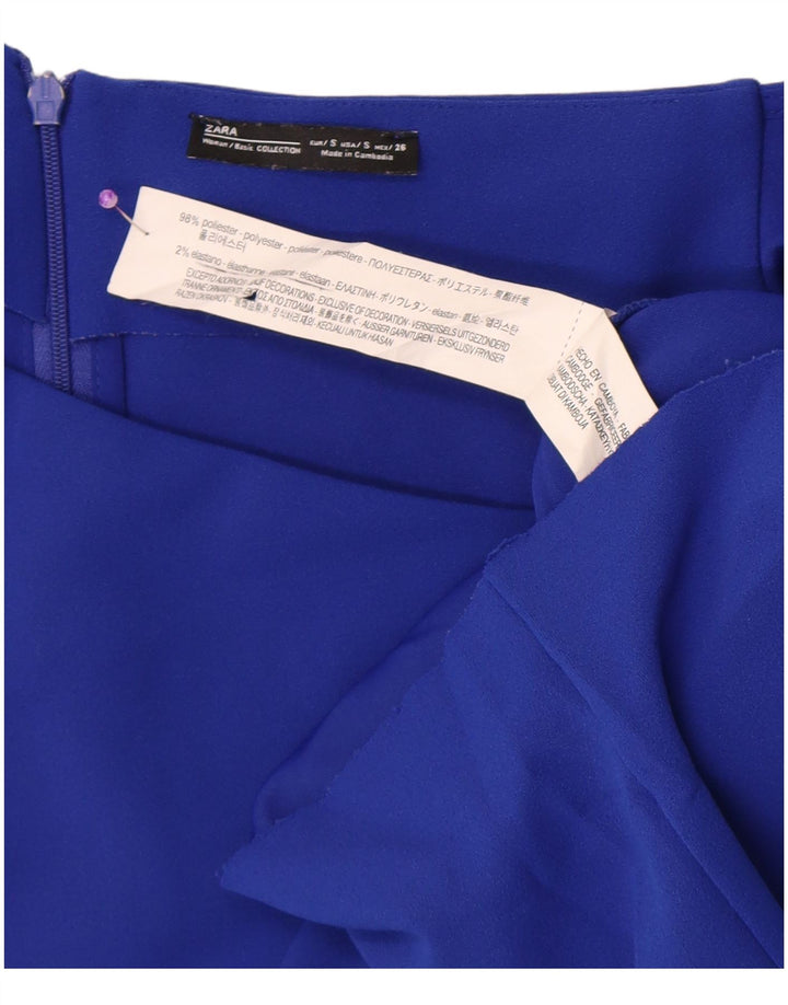 Zara One-Shoulder-Bodycon-Kleid für Damen, Größe S, Blau, Polyester