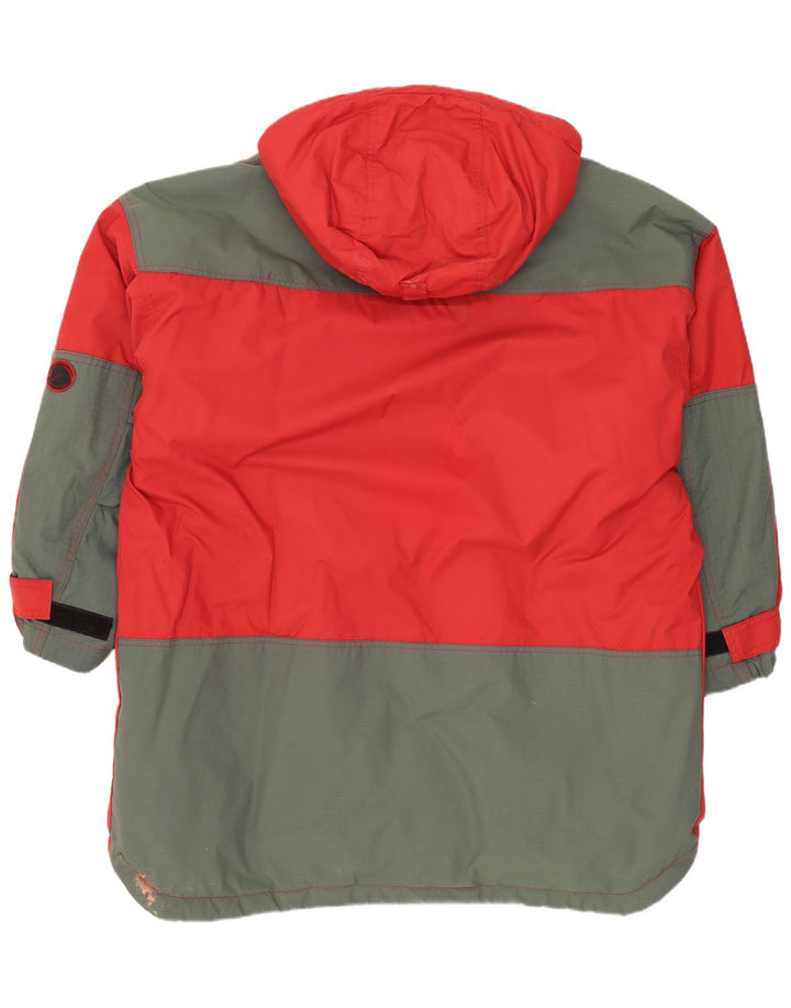 Fjall Raven Herren-Skijacke mit Kapuze, UK 38, mittelrotes Colourblock-Nylon