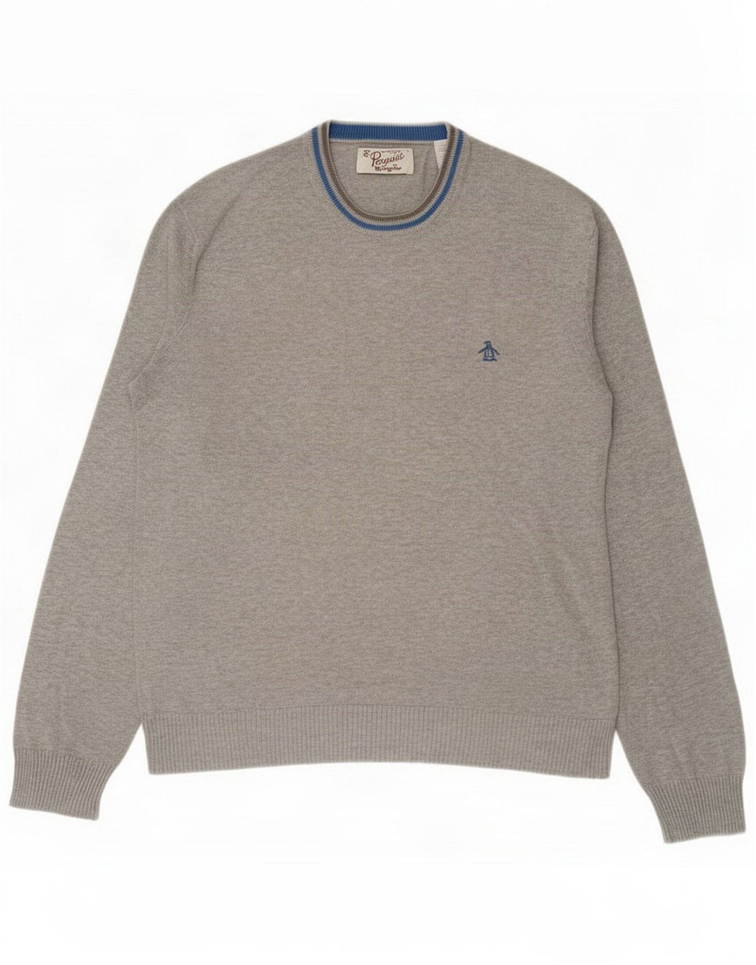 Penguin Herren-Pullover mit Rundhalsausschnitt, Mittelgrau