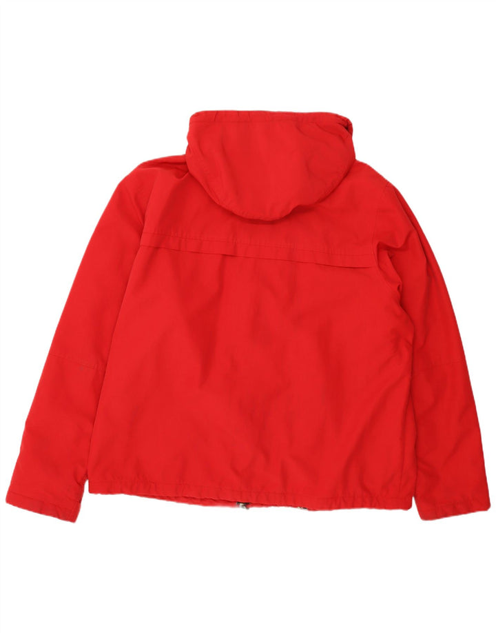 LANDS END Herren-Windbreakerjacke mit Kapuze, UK 42, XL, rotes Nylon