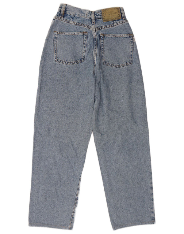 Vintage Damen-Jeans mit normaler Passform und hoher Taille, W27, L27, blaue Baumwolle