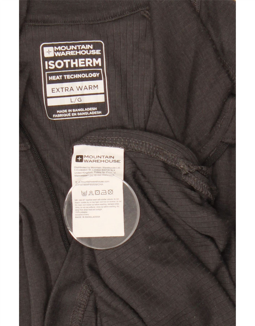 Mountain Warehouse Herren-Pullover-Trainingsoberteil mit Reißverschluss am Hals, Größe L, Grau