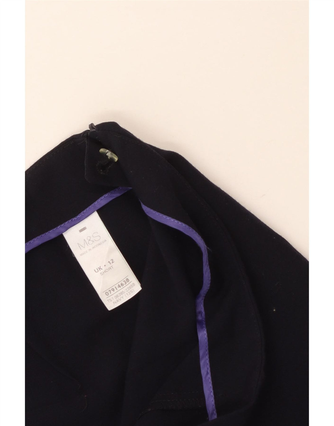 Marks & Spencer Damen Freizeithose UK 12 M W32 L28 Marineblau