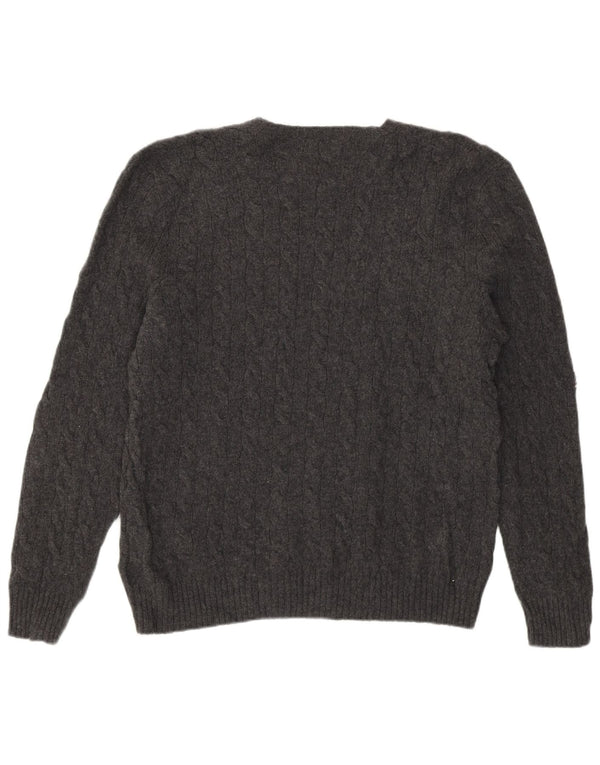 Polo Ralph Lauren Herren-Pullover mit Rundhalsausschnitt, XL, graue Wolle