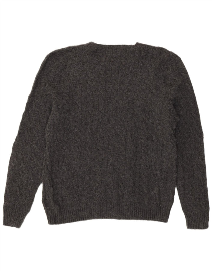 Polo Ralph Lauren Herren-Pullover mit Rundhalsausschnitt, XL, graue Wolle