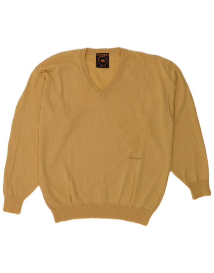 Il Granchio Herren-Pullover mit V-Ausschnitt in Mittelgelb