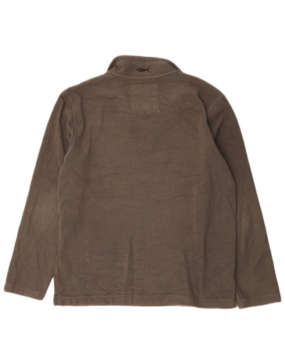 Weird Fish Herren-Fleecepullover mit Reißverschluss am Hals, mittelgraues Polyester