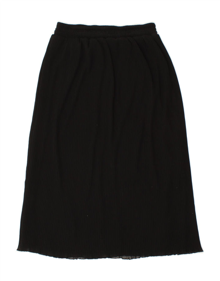 ST MICHAEL Womens A-Line Skirt UK 12 Medium W30  Black Polyester Vintage St Michael and Second-Hand St Michael from Messina Hembry 