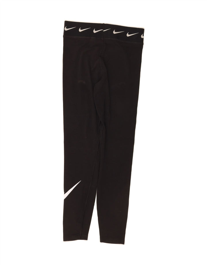 NIKE Womens Graphic Leggings UK 14 Medium Black Cotton Vintage Nike and Second-Hand Nike from Messina Hembry 