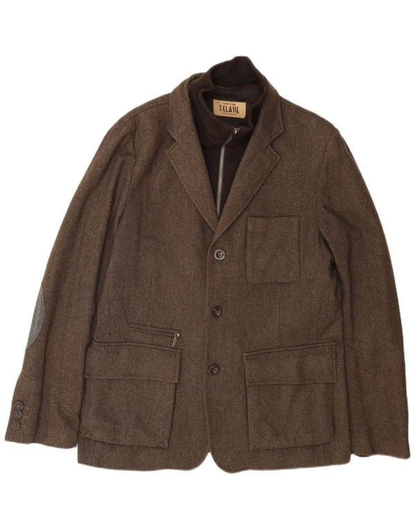 ALVIERO MARTINI Herren 3-Knopf-Blazerjacke IT 52 XL Braune Wolle