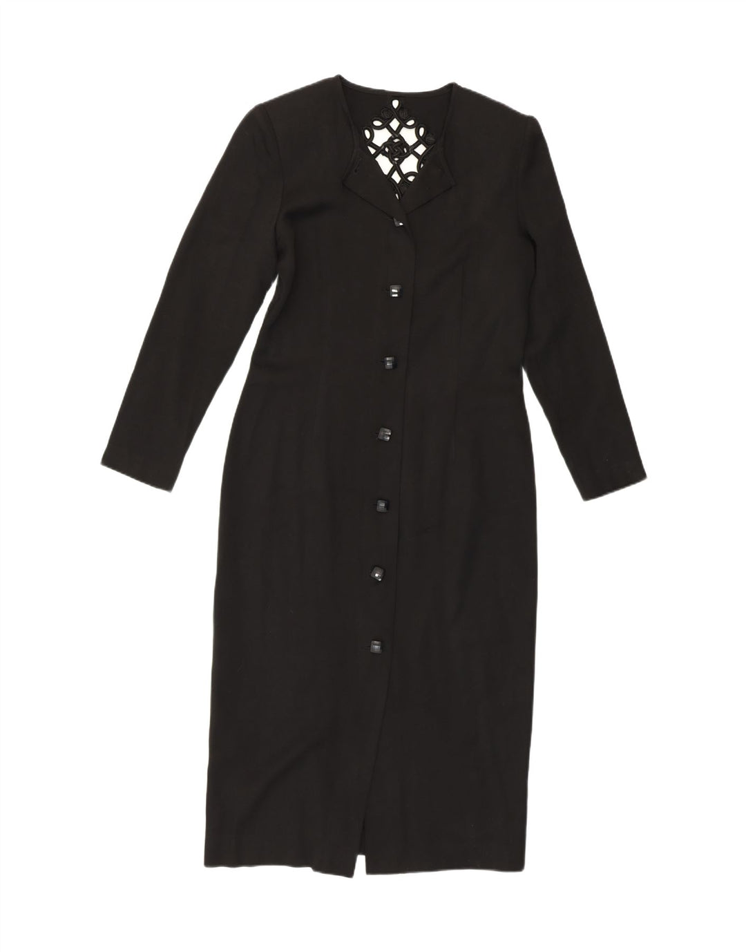 VINTAGE Womens Long Sleeve Sheath Dress UK 12 Medium Black Vintage Vintage and Second-Hand Vintage from Messina Hembry 