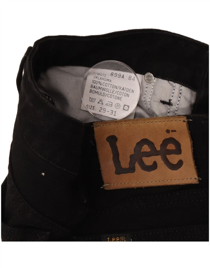 Lee Damen Oklahoma Straight Jeans W29 L31 Schwarze Baumwolle