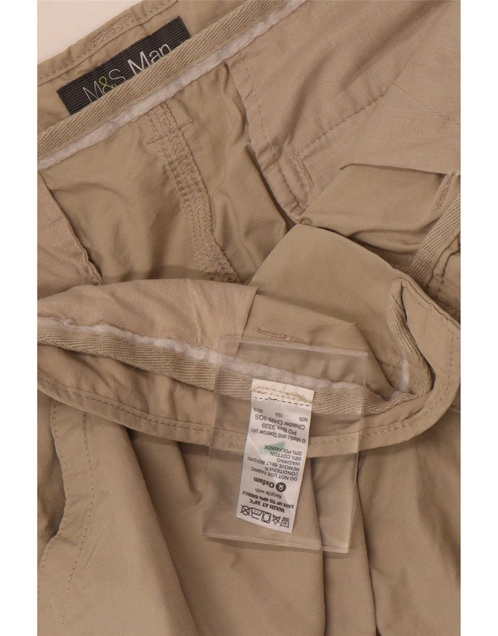 Marks & Spencer Herren Cargoshorts W38 XL Beige Baumwolle