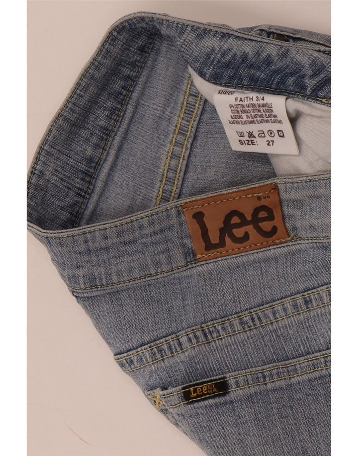 Lee Damen Capri-Jeans W27 L19 Blaue Baumwolle