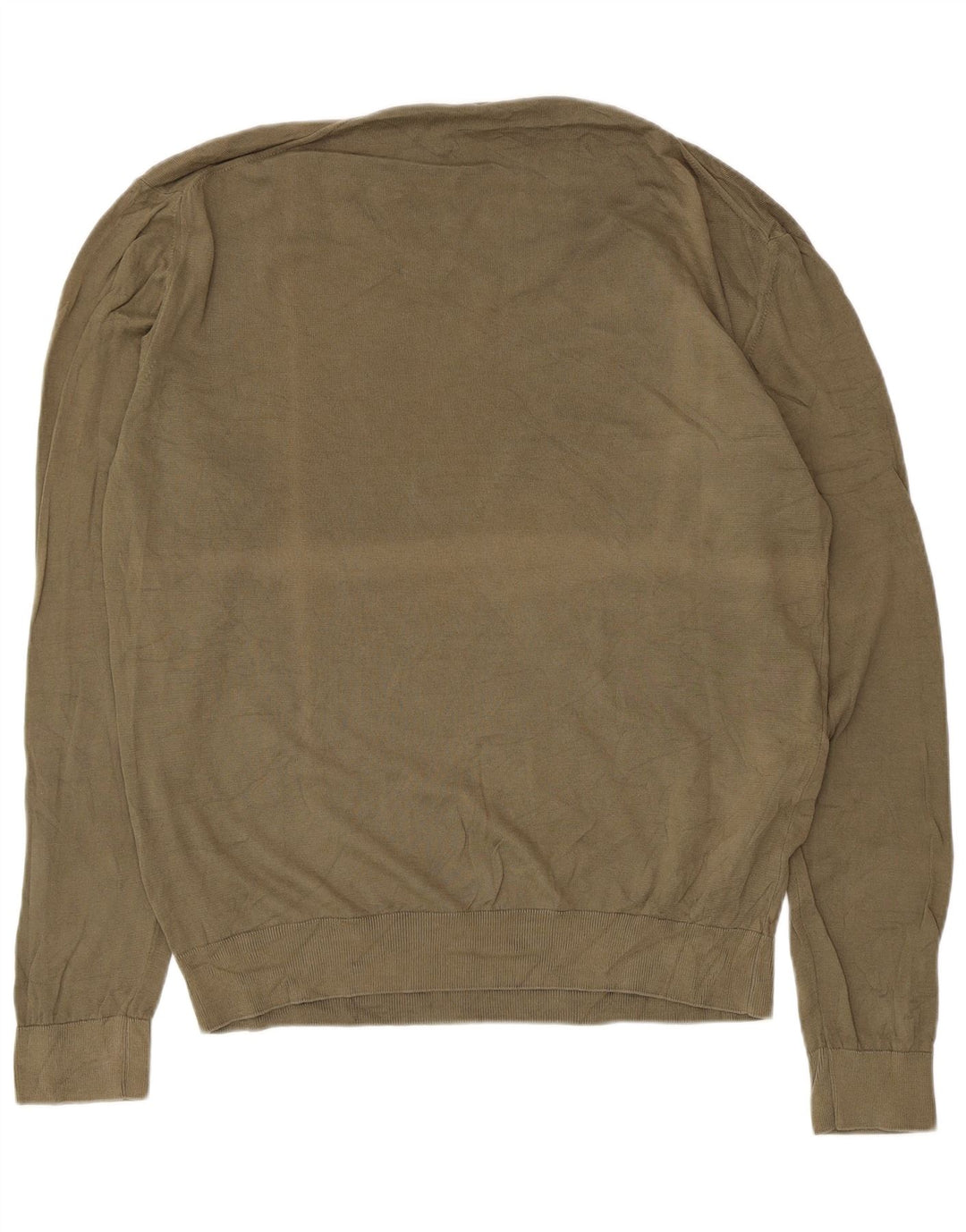 Trussardi Jeans Herren-Pullover mit V-Ausschnitt, Größe L, Khaki