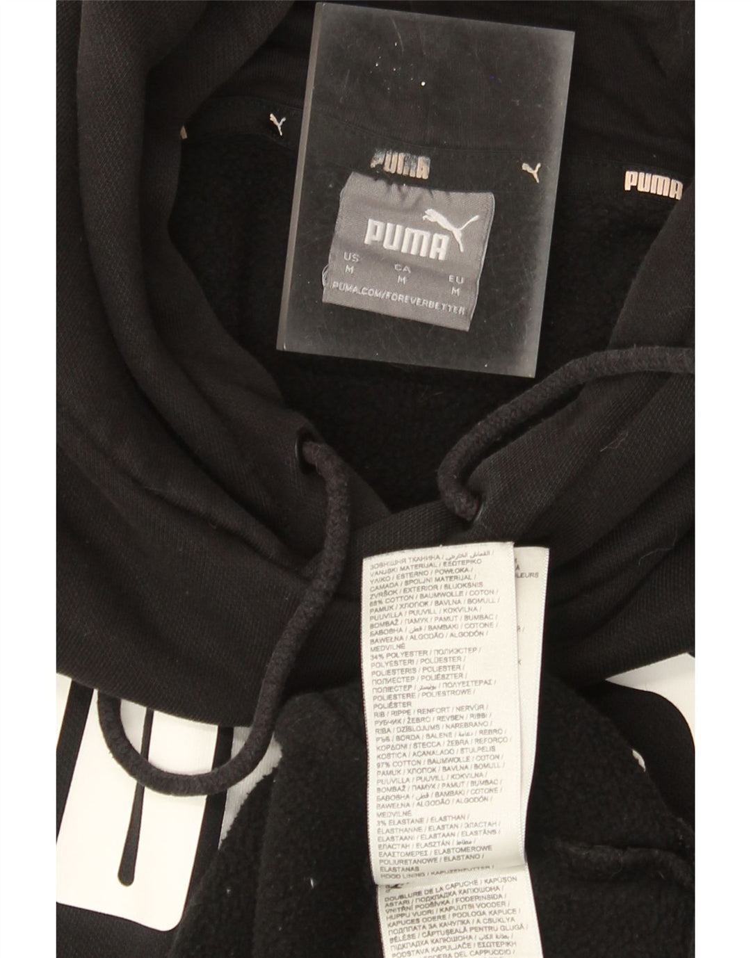 Puma Herren Grafik-Hoodie-Pullover aus mittelschwarzer Baumwolle