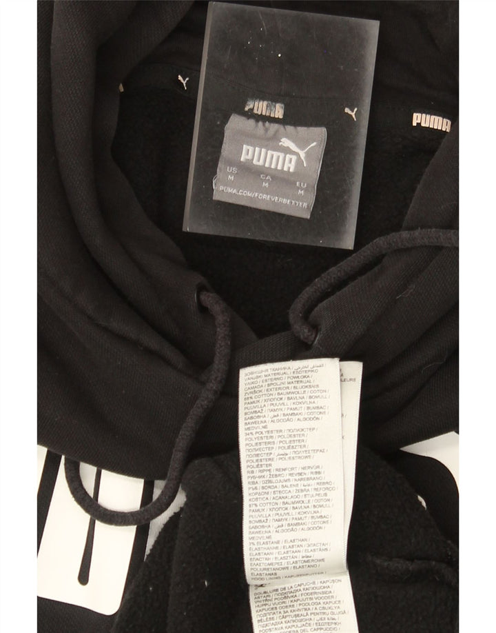 Puma Herren Grafik-Hoodie-Pullover aus mittelschwarzer Baumwolle