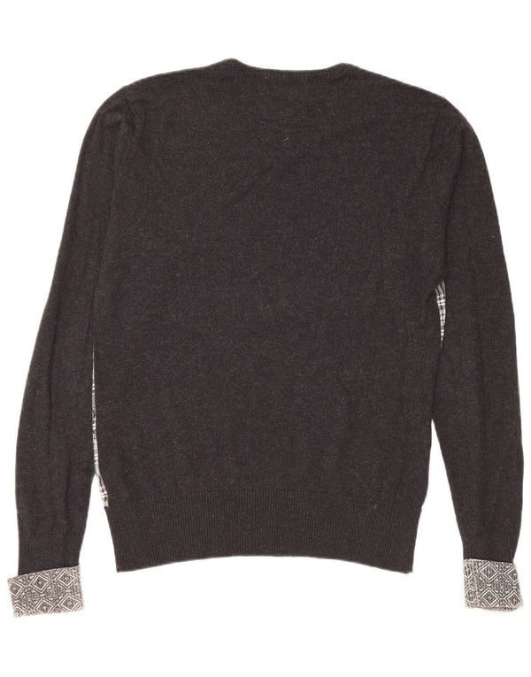 GUESS BY MARCIANO Damen-Pullover mit V-Ausschnitt, Gr. 10, klein, schwarz kariert