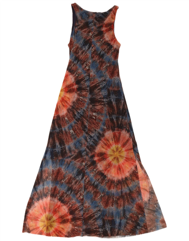 Desigual Damen ärmelloses Maxikleid UK 12 Medium Mehrfarbig Tie Dye