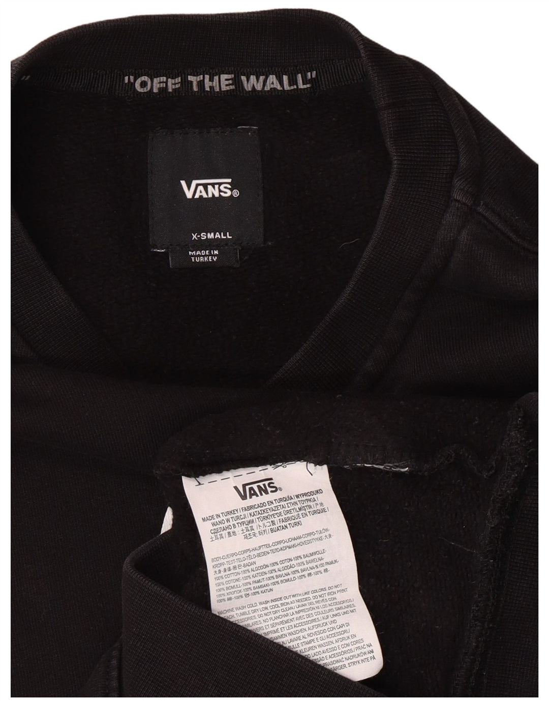 Vans Herren Off The Wall Graphic Sweatshirt Pullover XS Schwarz Baumwolle