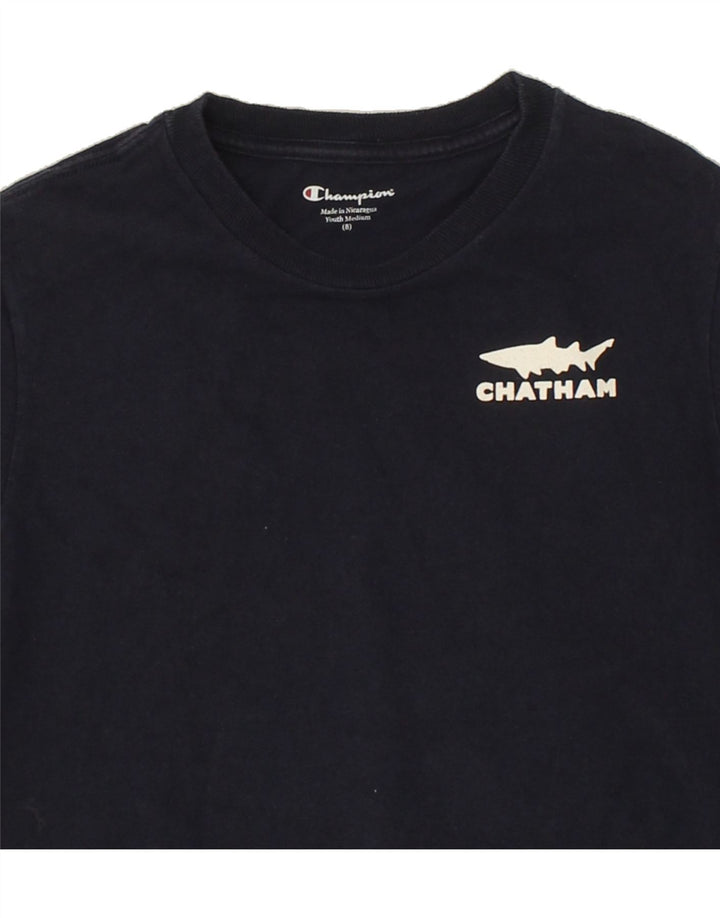 CHAMPION Boys Graphic T-Shirt Top 7-8 Years Navy Blue Vintage Champion and Second-Hand Champion from Messina Hembry 