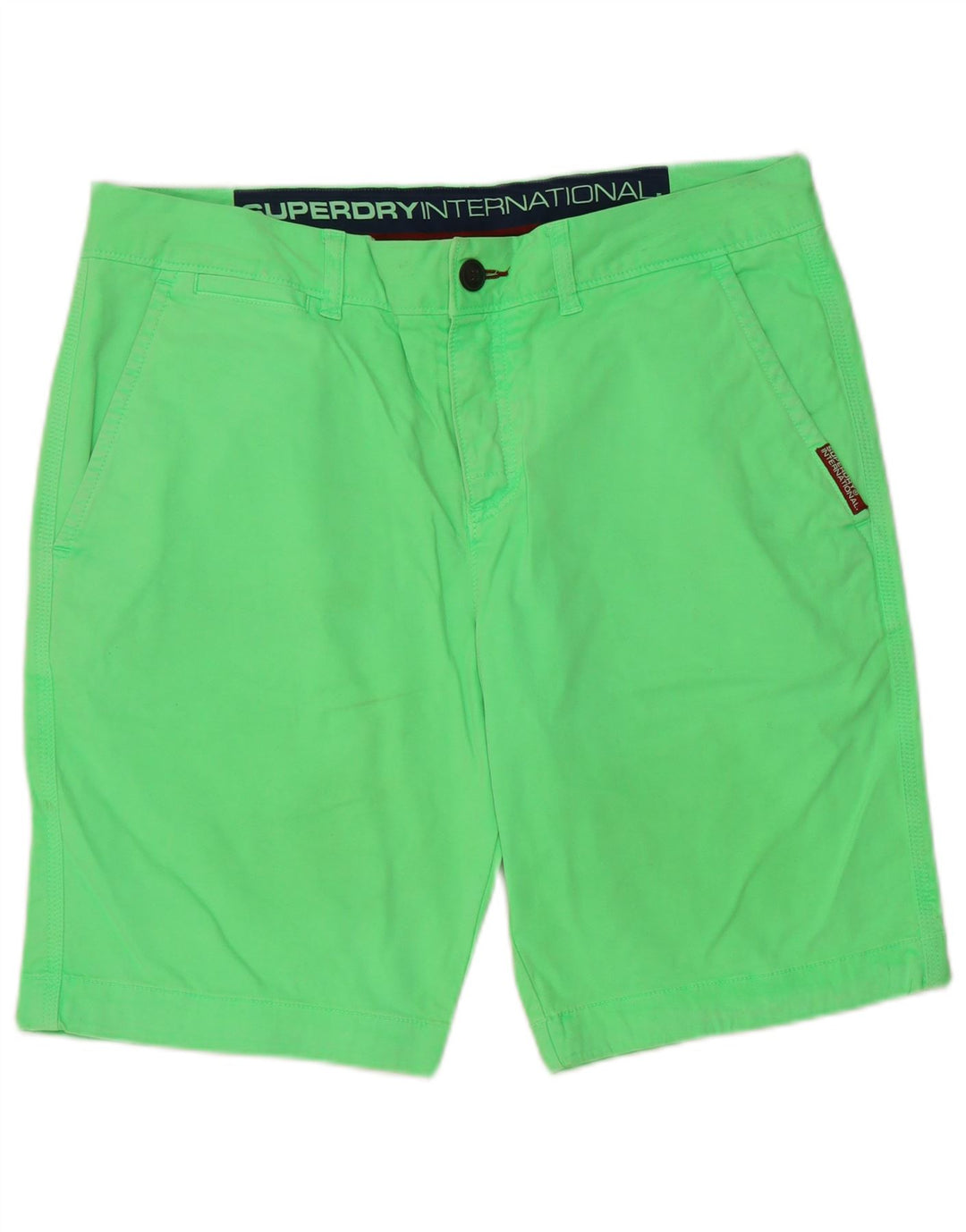 Superdry Herren Chino-Shorts, Größe L, W36, grüne Baumwolle